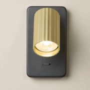 Aplica cu spot din aluminiu canelat Anna Reader auriu