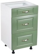 Corp inferior 40 cu 3 sertare metalice greutate Zebra MDF Verde