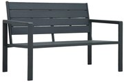 vidaXL Bancă de grădină, gri, 120 cm, HDPE, aspect de lemn