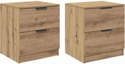 vidaXL Dulap de noapte 2 pcs Stejar Artizanal 45 x 39 x 50 cm