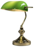 Lampă de masă inteligentă din alamă cu sticlă verde, inclusiv WiFi P45 - Banker