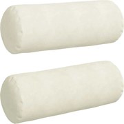 vidaXL Perne Bolster 2 pcs Crem Ø 25 x 70 cm Țesătură din corduroy
