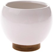 Ghiveci ceramic pentru flori Ball alb, 12 x 10 cm