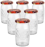 Set de 6 borcane de conservare cu capac Fructe,335 ml