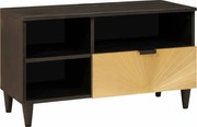 vidaXL Cabinet TV cu sertar Negru și Aur 80 x 33 x 46 cm Lemn compozit