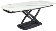 Masa extensibila cu design prin rotire Inception 130-190cm alb marmorat