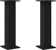 vidaXL Suporturi pentru Difuzoare 2 pcs Stejar Negru 30 x 30 x 95 cm