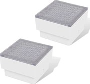 vidaXL 2 Spoturi LED încastrabile în sol 100 x 100 x 68 mm