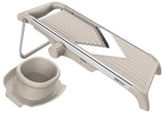 Răzătoare de legume Kinghoff KH 2006, grosime reglabilă, lame în formă de V, Julienne 5 mm, bej/gri