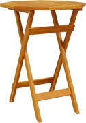 vidaXL Masă de grădină pliabilă, Ø60x75 cm, lemn masiv acacia