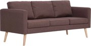 vidaXL Canapea cu 3 locuri, maro, material textil