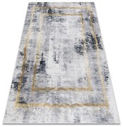 ANDRE 1065 covor lavabil Cadru vintage anti-alunecare - gri si aur