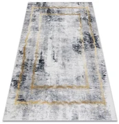 ANDRE 1065 covor lavabil Cadru vintage anti-alunecare - gri si aur