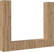 vidaXL Set comodă TV Pe perete 6 pcs Maro Lemn compozit