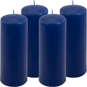Set de lumânări pilon, 20 cm, Ø 7,5 cm, albastru, 4 buc