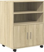 vidaXL Dulap cu roți, stejar sonoma, 60x48x81 cm, lemn prelucrat