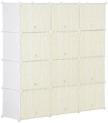 HOMCOM Dulap pentru Pantofi Modular cu Economie de Spațiu, 12 Cuburi cu Găuri de Ventilație, 125x32x125cm, Alb | Aosom Romania