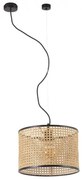 Lustra pendul moderna design natural MAMBO simple 32cm negru/ratan 64315-48