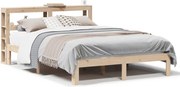 vidaXL Cadru de pat cu tăblie, 140x190 cm, lemn masiv pin
