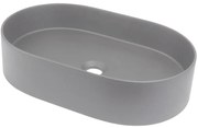 Lavoar pe blat compozit gri Deante Silia, oval, 55 cm Gri mat