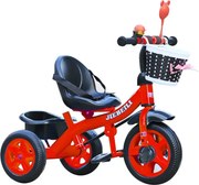 Tricicleta cu pedale pentru copii 2-5 ani, NBW, cos tip rachita cu fundita si cos spate, Rosu