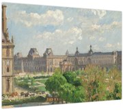 Tablou pe sticlă - Camille Pissarro, Place du Carrousel, Paris, reproducere (70x50 cm)
