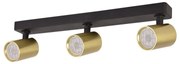 Plafoniera cu 3 spoturi GU10 LED Minimal negru/alama