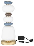 Veioza LED decorativa ceramica maro, albastru, alb, PALO