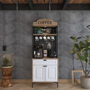 Dulap multifunctional, Hanah Home, JE157, 70x186.4x40 cm, Nuc/Alb