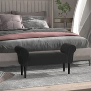 HOMCOM Bancă de Capăt de Pat cu Cotiere Rulate, Bancă Căptușită pentru Dormitor, 102x36x51 cm, Negru | Aosom Romania