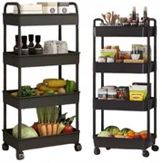 OFERTA Raft pe roti POZIO 37x22x95 cm negru II.calitate