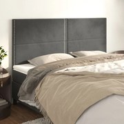 vidaXL Tăblii de pat, 4 buc, gri închis, 90x5x78/88 cm, catifea