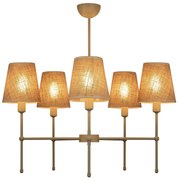 Lustră cu tijă MADELA 5xE14/40W/230V iută/bej