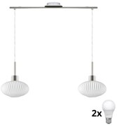 Lustră LED pe cablu HARMA 2xE27/60W/230V crom mat/alb