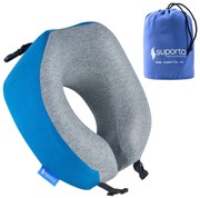 Perna de calatorie Suporto Travel Companion. Perna voiaj din spuma cu memorie, Albastra