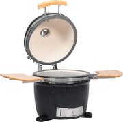 vidaXL Kamado Grătar cu afumătoare din ceramică 33 cm