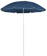 vidaXL Umbrelă de soare de grădină, stâlp din oțel, albastru, 180 cm