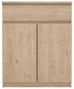 Comodă în culoare naturală cu aspect de lemn de stejar 80x100x40 cm Naia – Tvilum