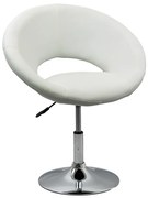 Scaun relaxare alb din piele ecologica, minimalist si rotativ REL 218