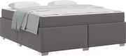 vidaXL Cadru de pat cu saltea Gri 180 x 200 cm țesătură