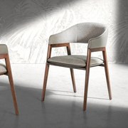 Scaun cu brate tapitat design italian Nogal