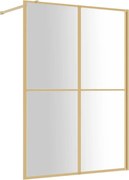 vidaXL Paravan de duș walk-in, auriu 140x195cm sticlă ESG transparentă