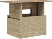 vidaXL Masă de grădină, bej, 100x55x73 cm, poliratan și lemn de acacia