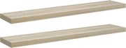 vidaXL Rafturi perete suspendate, 2 buc., stejar, 120x23,5x3,8 cm, MDF