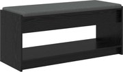 vidaXL Bancă pentru hol cu pernă cu raft Stejar Negru 103 x 38 x 45 cm