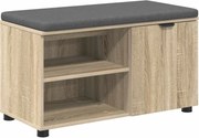 vidaXL Bancă pentru hol cu pernă cu raft Stejar Sonoma 80 x 38 x 46 cm