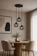 Lustră pe cablu SOLO BLACK 3xE27/60W/230V d. 30 cm