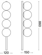 Plafonieră LED Ideal Lux BINOMIO 4xG9/3W/230V auriu