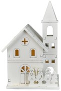 Decor iluminat de Crăciun Biserica din lemn, 8 x13 x 8 cm, LED