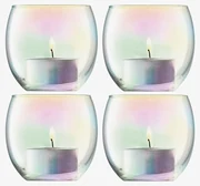 Suport de lumânări, Pearl, înălțime 6,5 cm / Ø 6,8 cm, sidefate, set  4 buc - LSA International